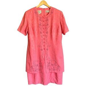 Rare Vintage Karin Stevens Barbie Pink Embroidered Pearl Dress